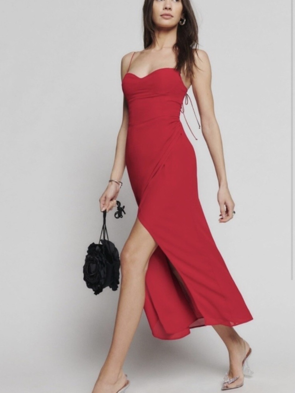 NWT Reformation Kourtney Dress Cherry Red Size 12